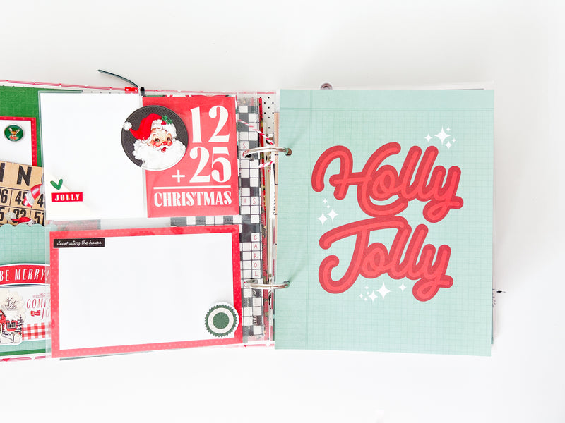 Simple Vintage Holly Jolly Snap Binder