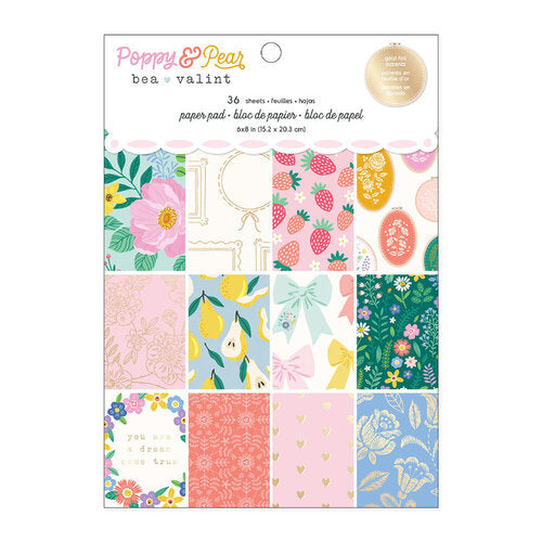 Bea Valint - Poppy and Pear Collection - 6 x 8 Paper Pad