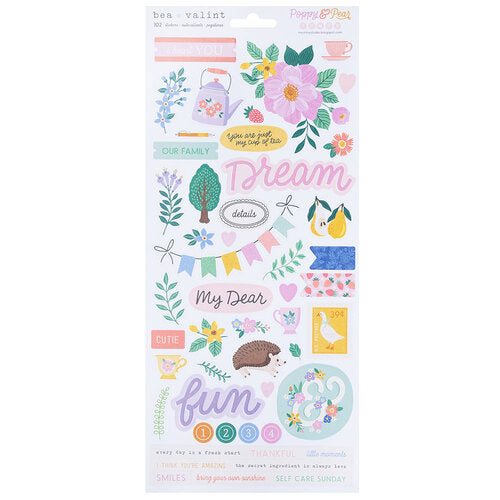Bea Valint - Poppy and Pear Collection - Stickers - 6 x 12 Stickers
