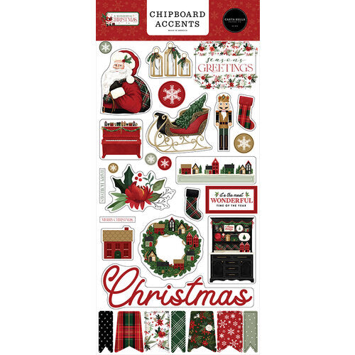 A Wonderful Christmas Collection - Chipboard Embellishments - Accents