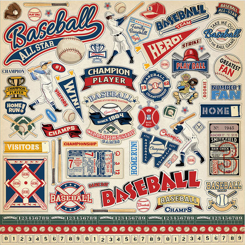 Baseball Collection - 12 x 12 Cardstock Stickers