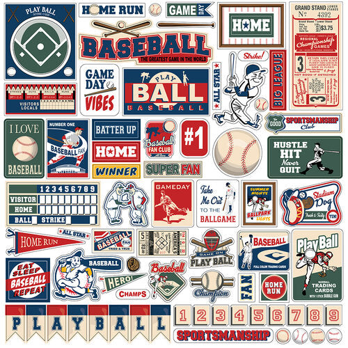 Home Run Collection - 12 x 12 Cardstock Stickers - Elements