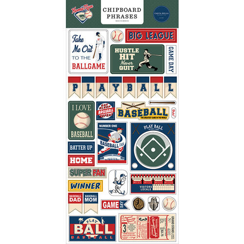 Home Run Collection - Chipboard Embellishments - Phrases