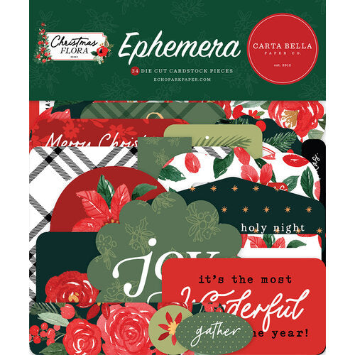 Christmas Flora Collection - Merry - Ephemera