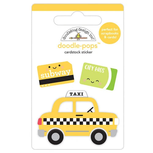 Doodle-Pops Cardstock Sticker - Taxi