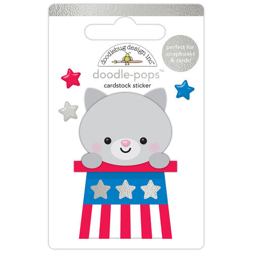 Doodle-Pops 3D Cardstock Sticker - Colonial Kitty