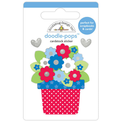 Doodle-Pops 3D Cardstock Sticker - Festive Floral