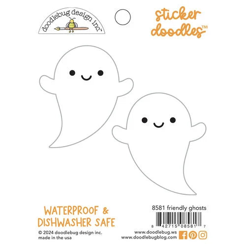 Hey Pumpkin Collection - Sticker Doodles - Friendly Ghosts