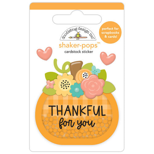 Doodlebug Shaker-pops 3D Stickers - Thankful For You