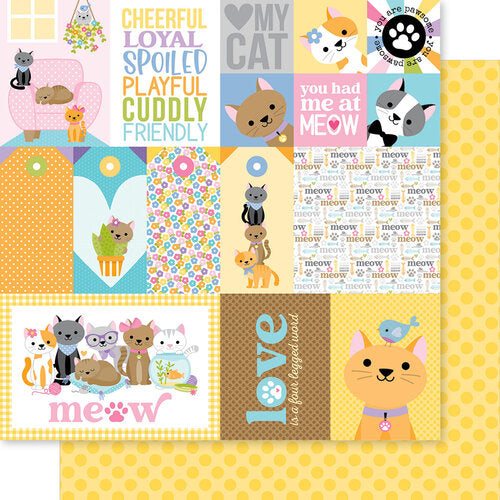 Bella Blvd - Meow Collection - 12 x 12 Double Sided Paper - Meow Daily Details