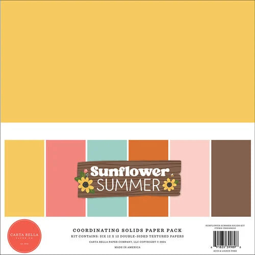 Sunflower Summer Collection - 12 x 12 Paper Pack - Solids