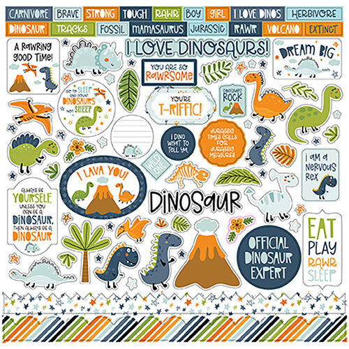 Dino-Mite Collection - 12 x 12 Cardstock Stickers
