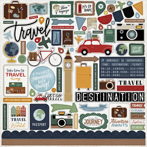 Let's Go Travel Collection - 12 x 12 Cardstock Stickers