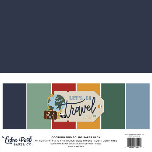 Let's Go Travel Collection - 12 x 12 Paper Pack - Solids