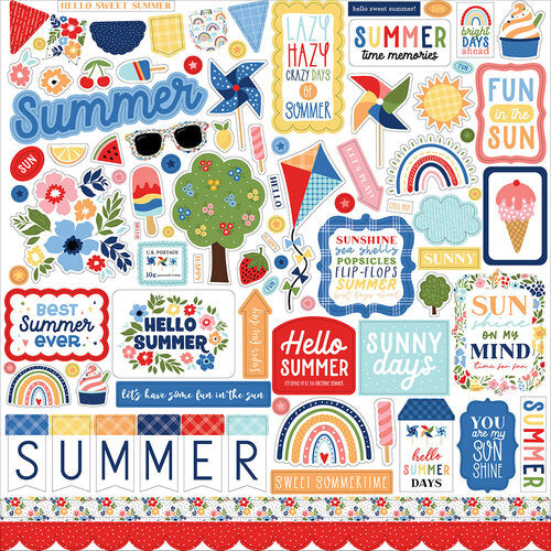 My Favorite Summer Collection - 12 x 12 Cardstock Stickers