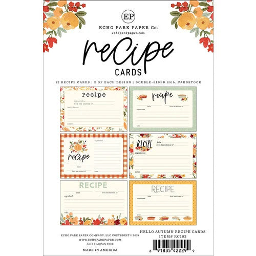 Recipe Cards Collection - Recipe Cards - Hello Autumn