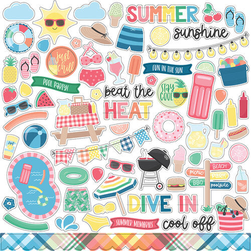 Sun Kissed Collection - 12 x 12 Cardstock Stickers