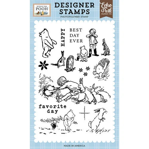 Winnie The Pooh Collection - Clear Photopolymer Stamps - Favorite Day With Pooh