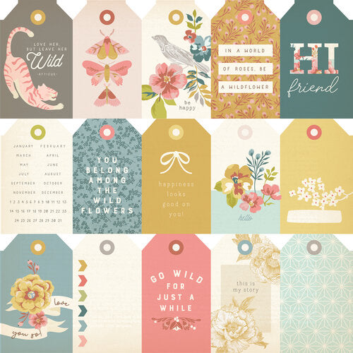 Wildflower Collection - 12 x 12 Double Sided Paper - Tag Elements