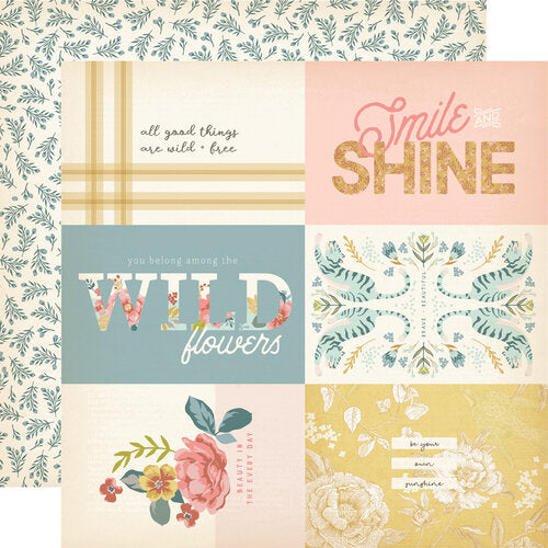 Wildflower Collection - 12 x 12 Double Sided Paper - 4 x 6 Elements