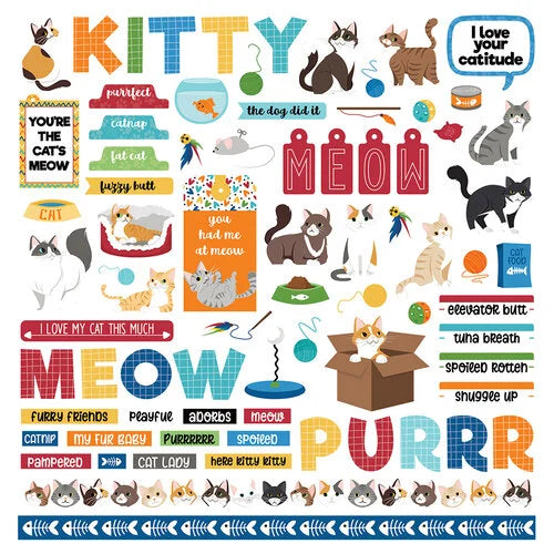 Cat Lover Collection - 12 x 12 Cardstock Stickers