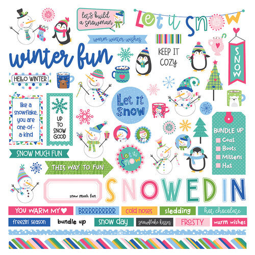 Snow Day Collection - 12 x 12 Cardstock Stickers