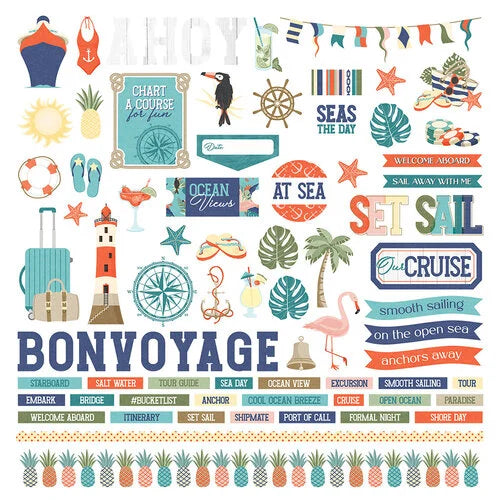 Ship To Shore Collection - 12 x 12 Cardstock Stickers