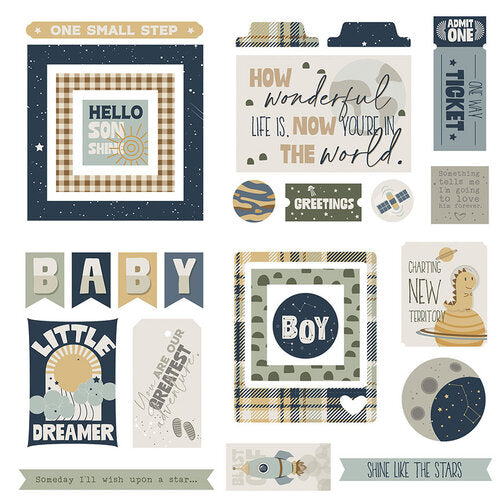 To The Moon And Back Collection - Ephemera - Die Cut Cardstock Pieces