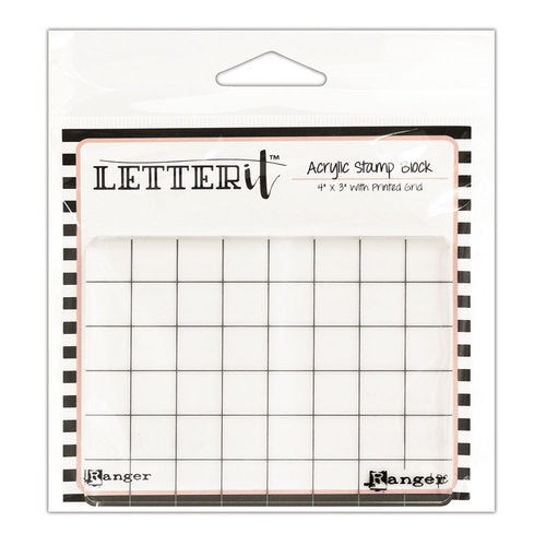 Ranger Ink - Letter It Collection - Acrylic Stamping Block - 4 x 3