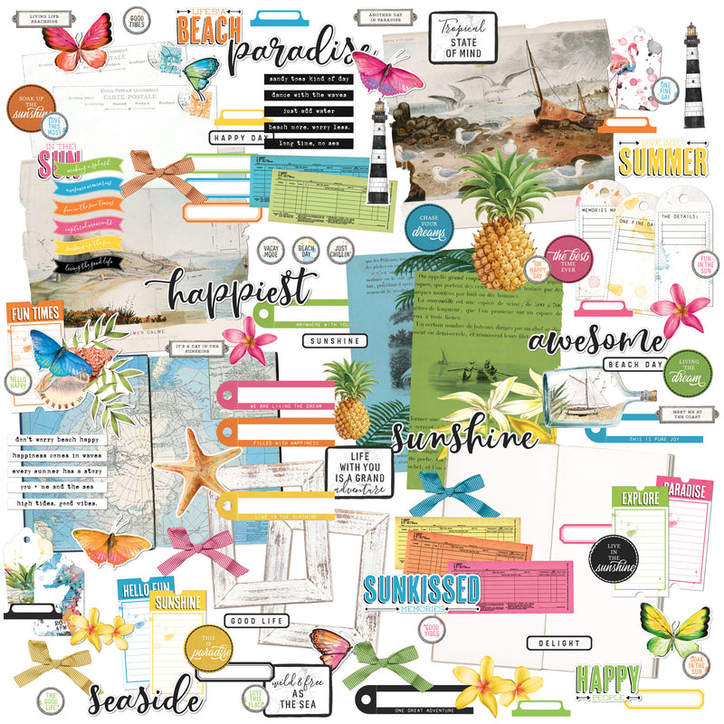 This unique Vintage Artistry Sunburst Ephemera Bits pack provides a range of 123 die-cut pieces to make crafting effortless. Heavyweight cardstock pieces include titles, word strips, flowers, bows, tickets, postcards, and more, for endless creative possibilities. Create beautiful projects with ease by layering these pieces on any crafting project.