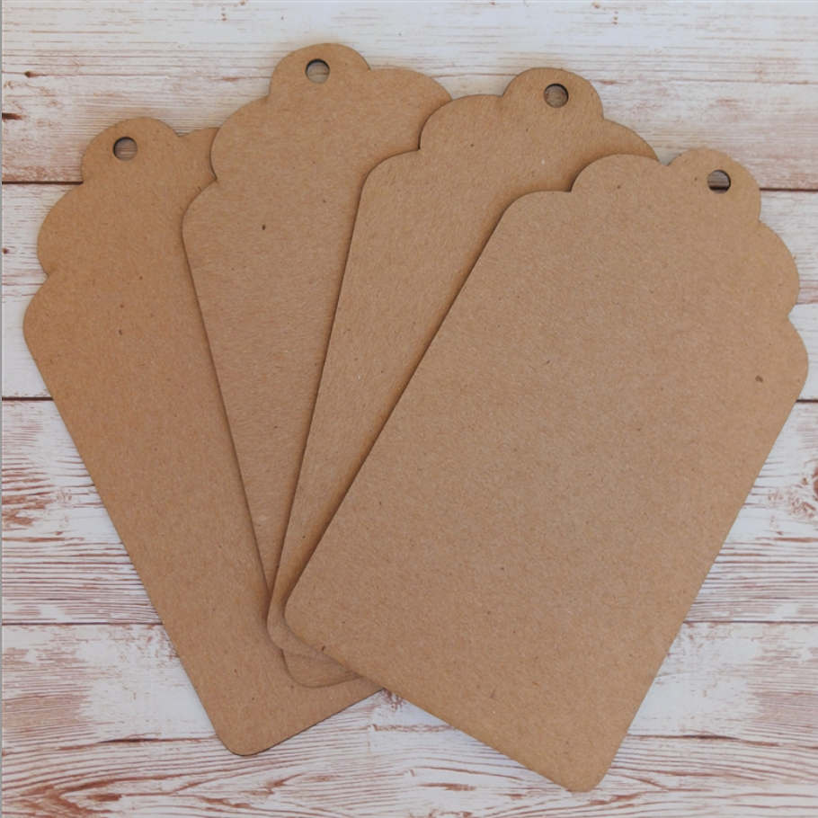 Chipboard Scallop Tags