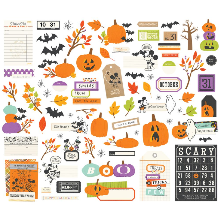 Simple Stories Say Cheese Classic Mouse Halloween Journal Bits & Pieces **PRE-ORDER**