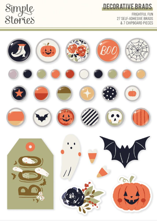 Simple Stories Frightful Fun Decorative Brads **PRE-ORDER**