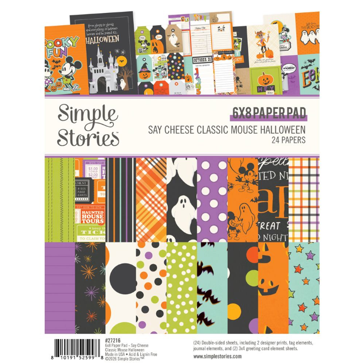 Simple Stories Say Cheese Classic Mouse Halloween 6x8 Pad **PRE-ORDER**