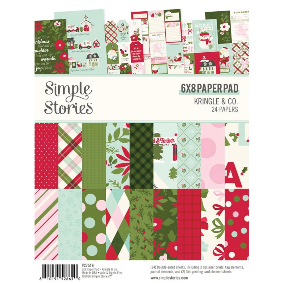 Simple Stories Kringle and Co 6x8 Paper Pad **PRE-ORDER**
