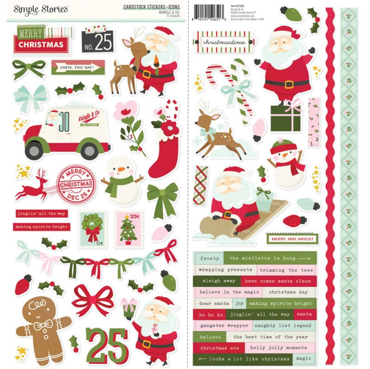 Simple Stories Kringle and Co Cardstock Stickers Icons **PRE-ORDER**