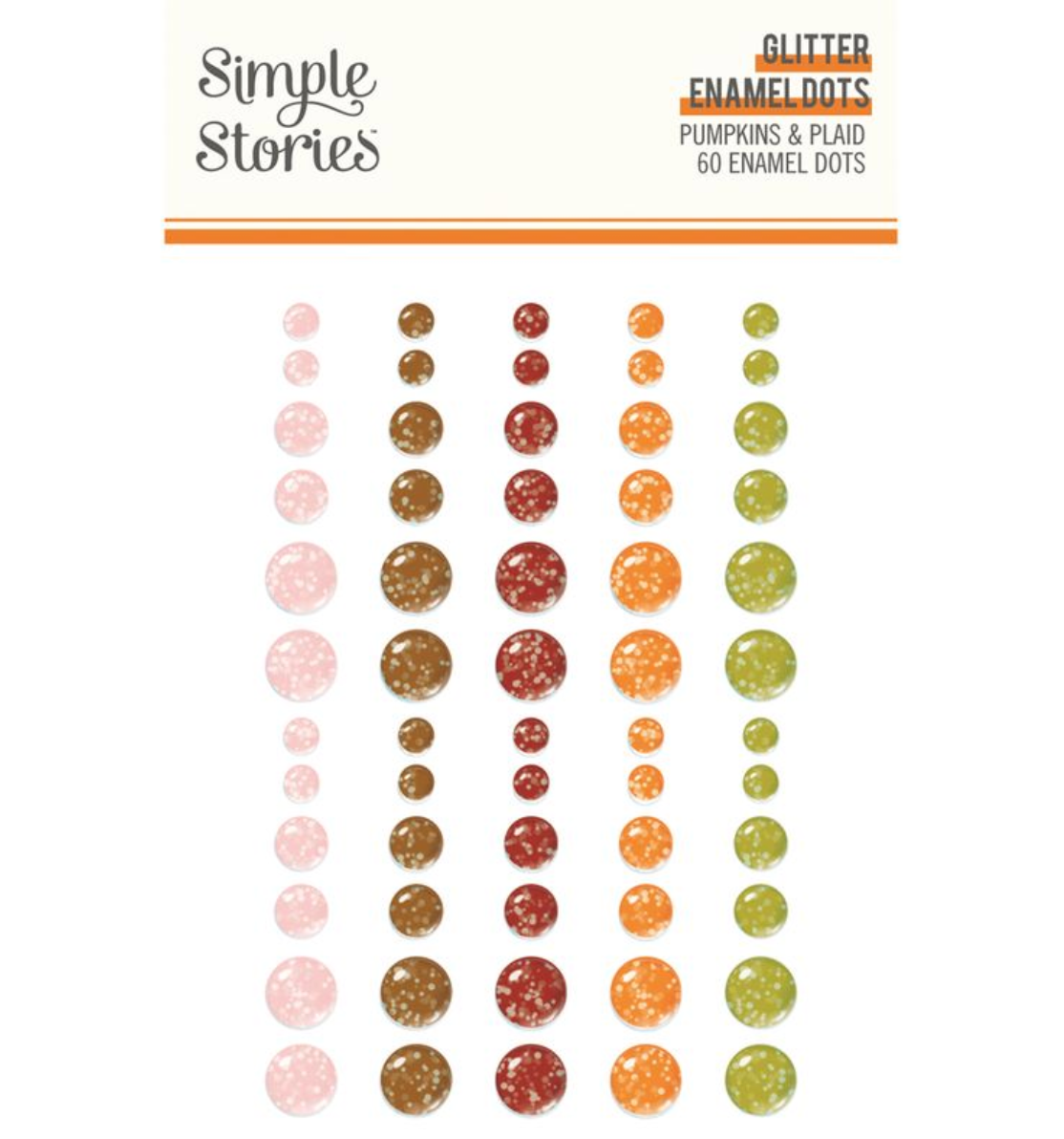 Simple StoriesPumpkins and Plaid Glitter Enamel Dots **PRE-ORDER**