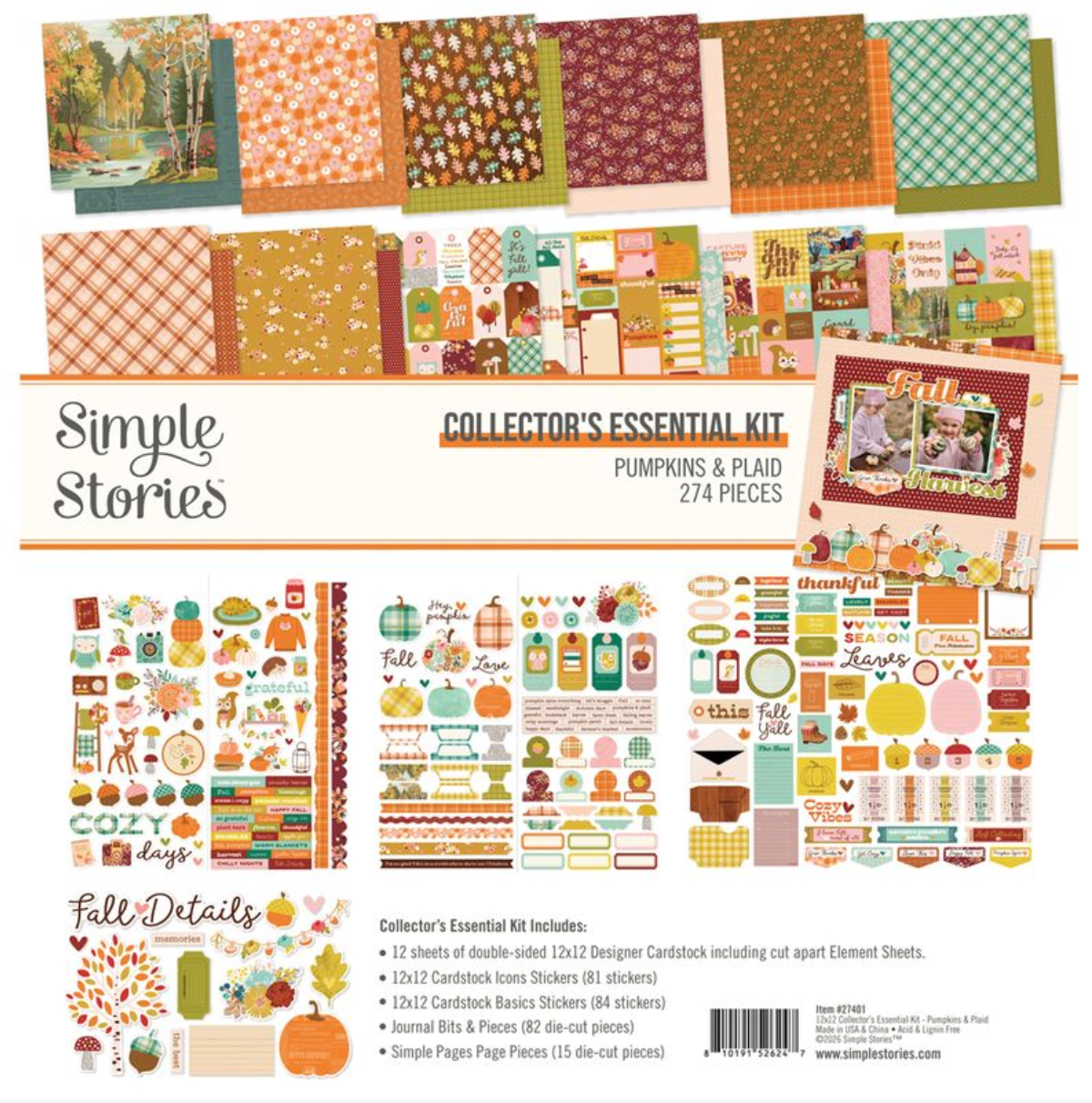 Simple StoriesPumpkins and Plaid Collector's Essential Kit **PRE-ORDER**