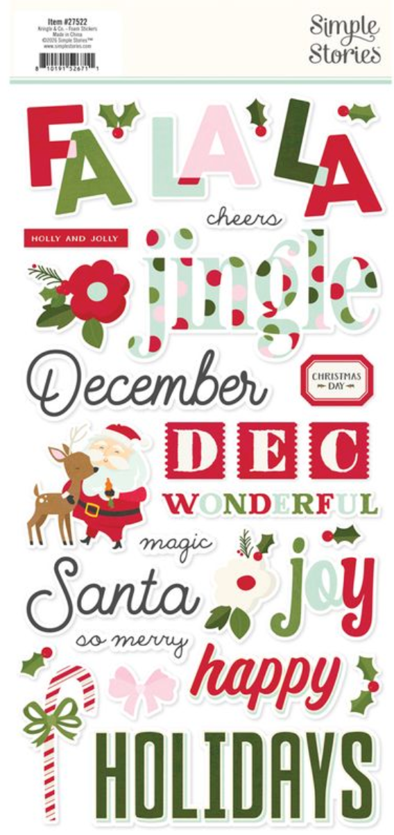 Simple Stories Kringle and Co Foam Stickers **PRE-ORDER**