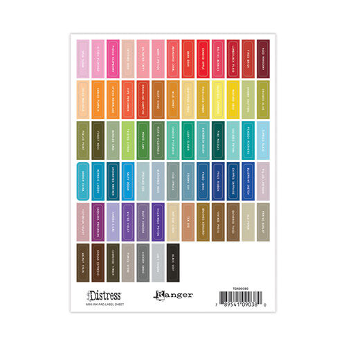 Tim Holts Distress - Mini Ink Pad Label Sheet (White Font)
