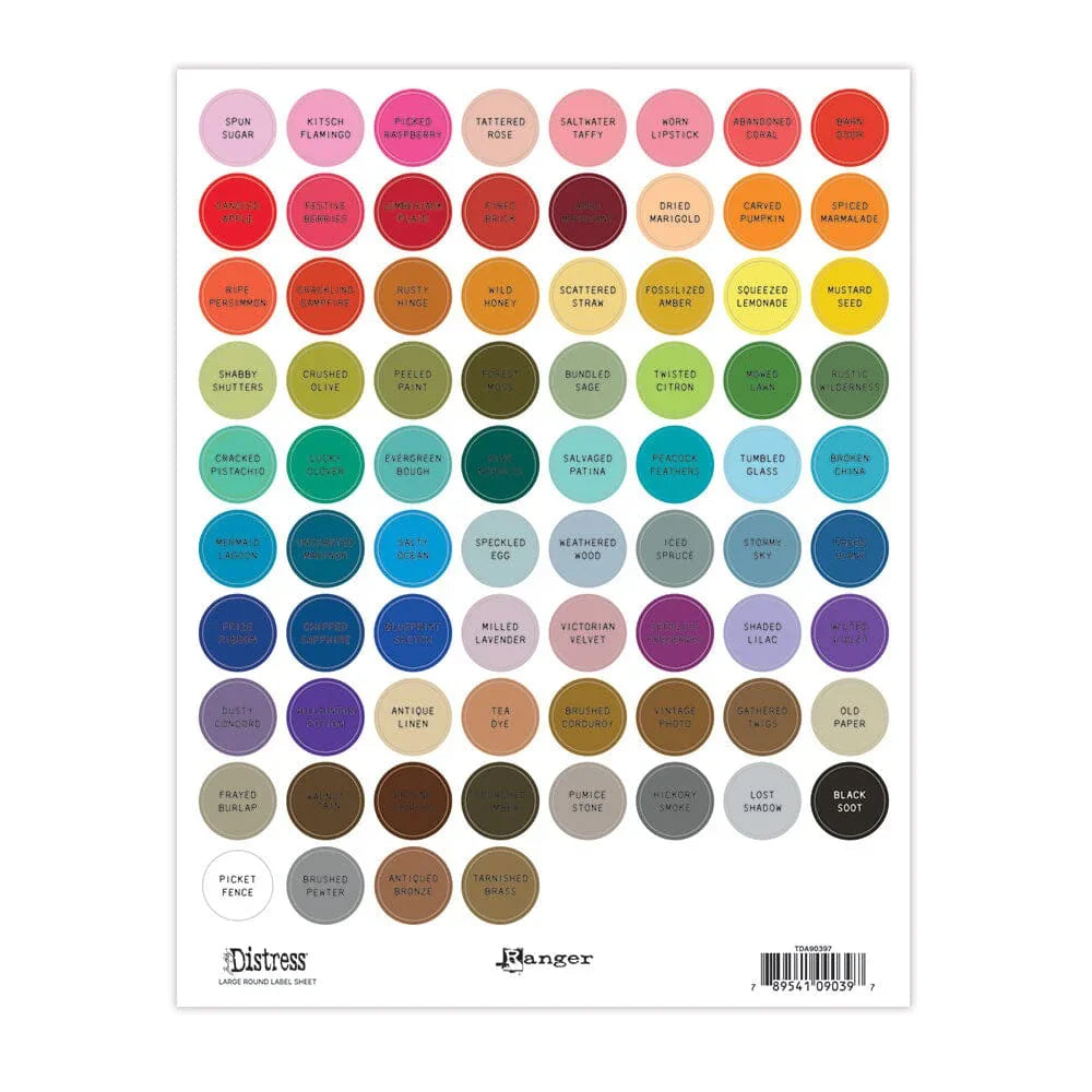 Tim Holts Distress - Large Round Label Sheet (Black Font)