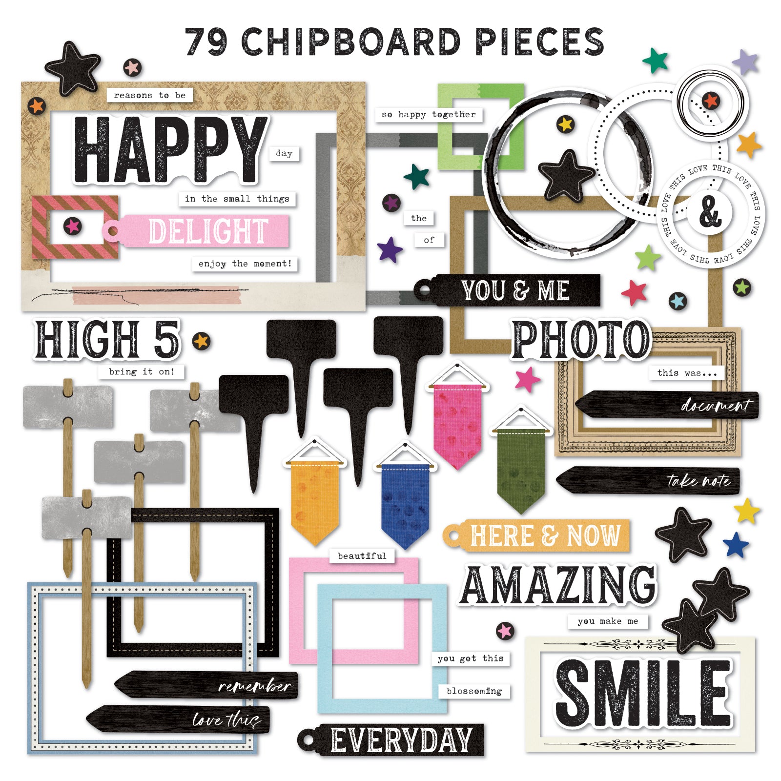 The Flower Emporium Chipboard Basics 79/Pk