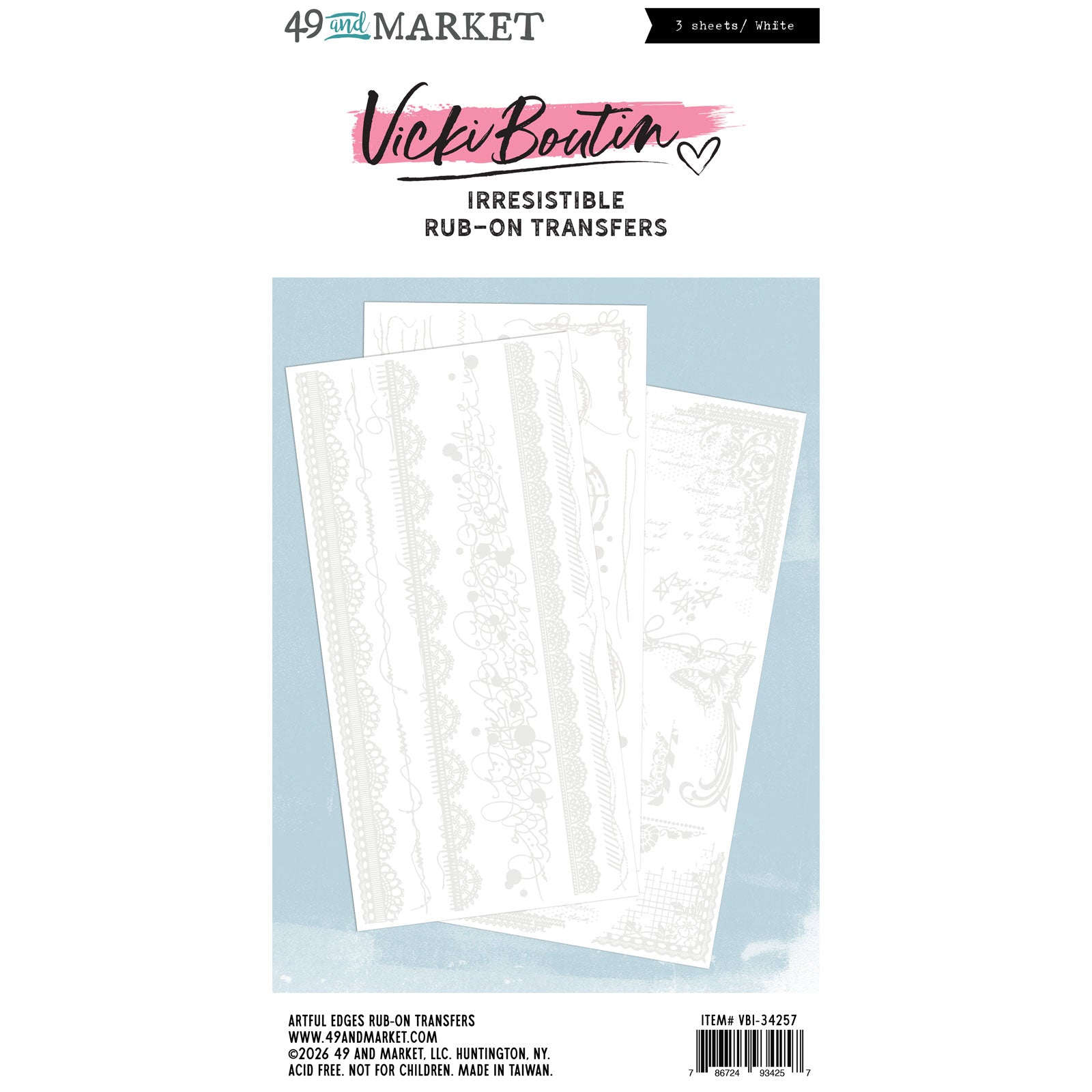 Irresistible Artful Edges Rub-on Transfer Set
