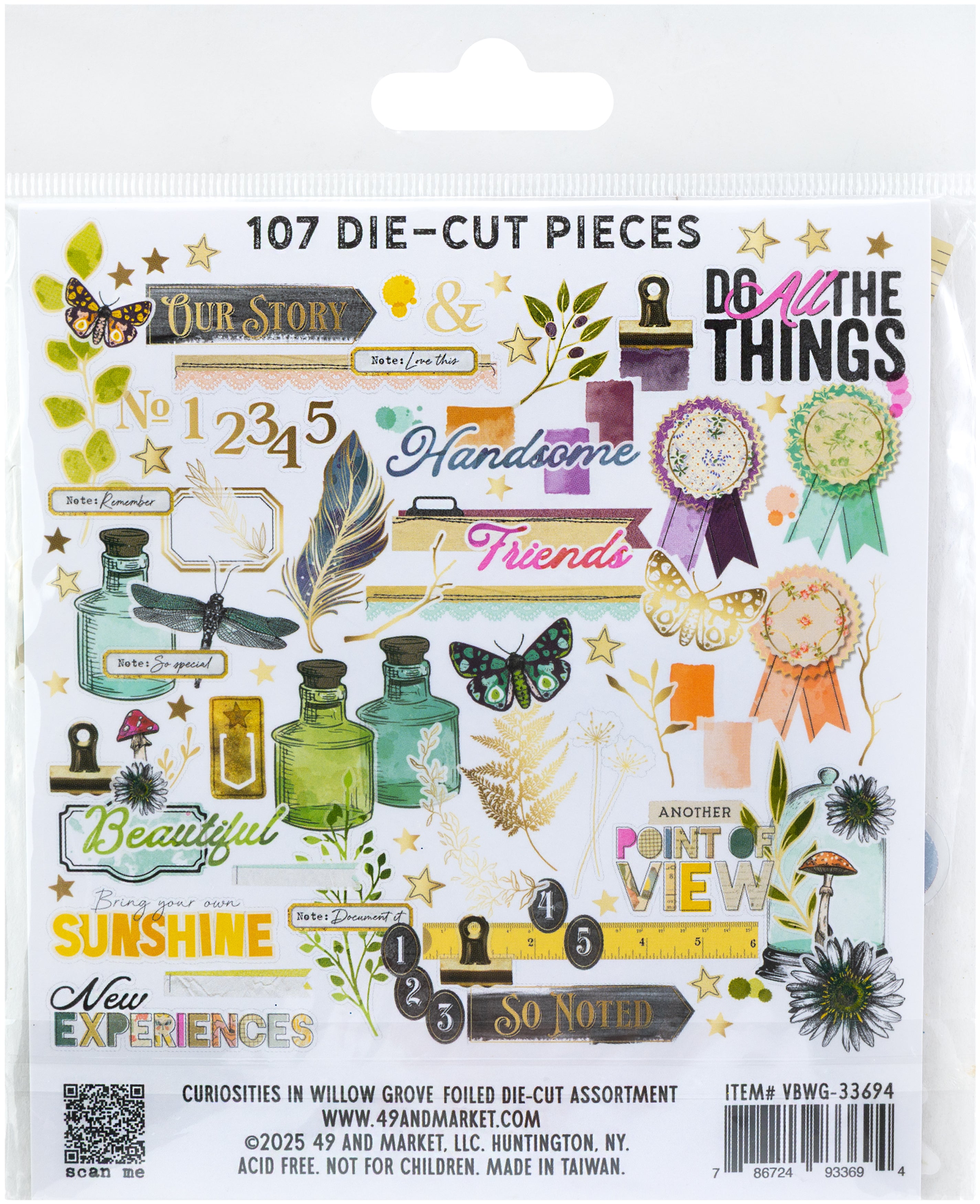 Curiosities in Willow Grove Foiled Die-Cut Assortment