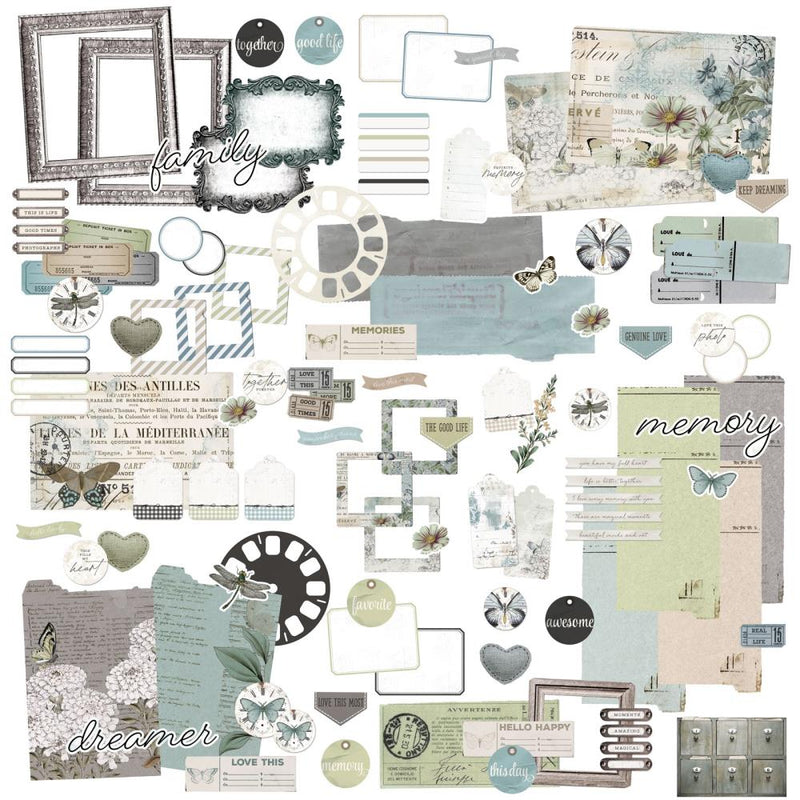 Add a sophisticated touch to your scrapbooking and papercraft projects with the Vintage Artistry Moonlit Garden - Ephemera Bits. This collection of 114 die-cut pieces features tags, tickets, frames, titles, and more, allowing you to customize your projects with finely detailed embellishments. Unleash your creativity with this versatile, coordinating range of ephemera bits.