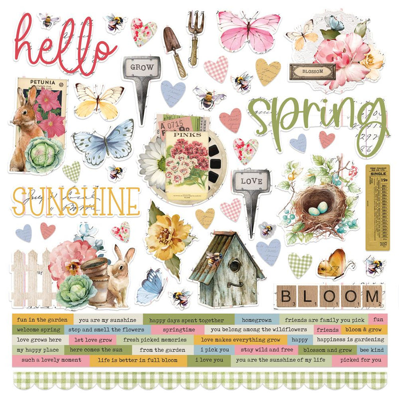 Simple Vintage Spring Garden - Cardstock Stickers