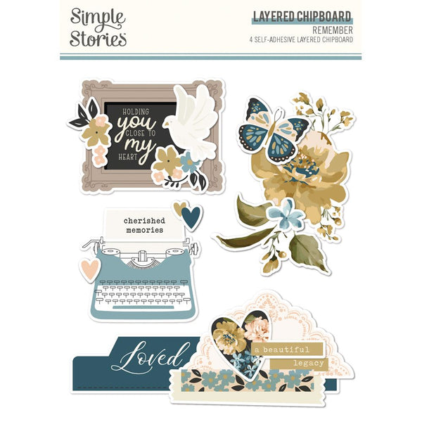 Remember - Layered Chipboard Stickers