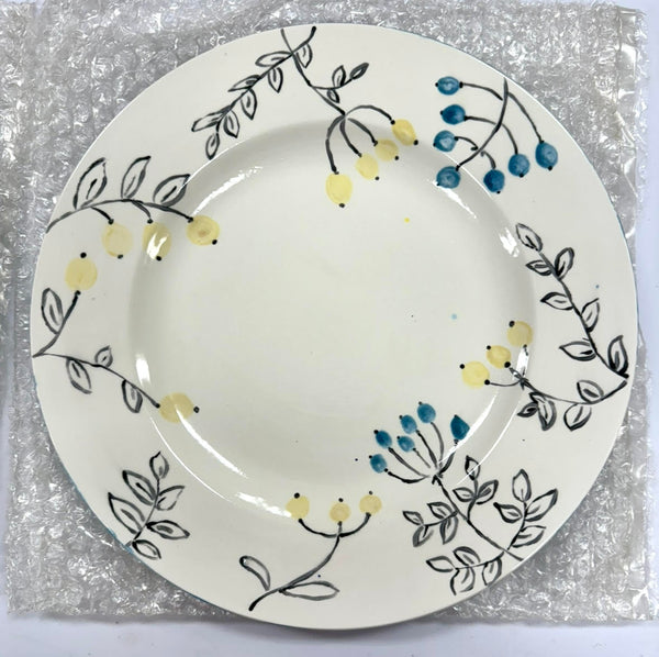 Spring Floral Plate Hand Glazing taught by Sharon Robinson