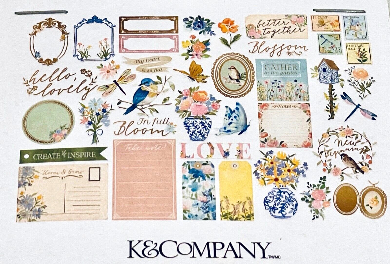 K&Company Antique Garden Ephemera 40/Pkg-Gold Foil