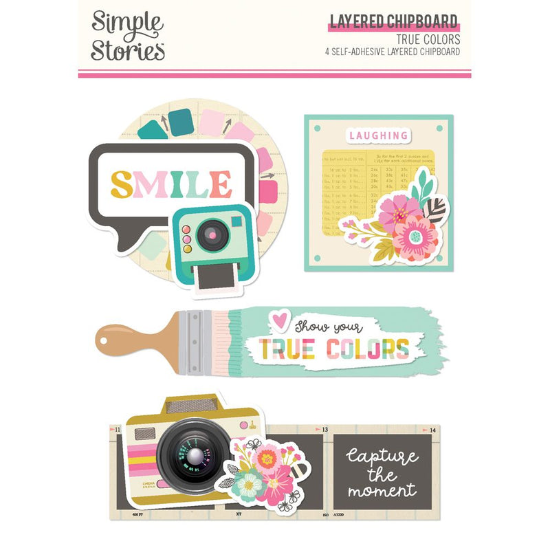 True Colors - Layered Chipboard Stickers